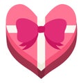 Pink Heart Shaped Chocolate Box with Bow Royalty Free Stock Photo